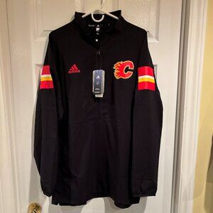 Calgary Flames adidas NHL climalite Quarter-Zip Pullover Jacket